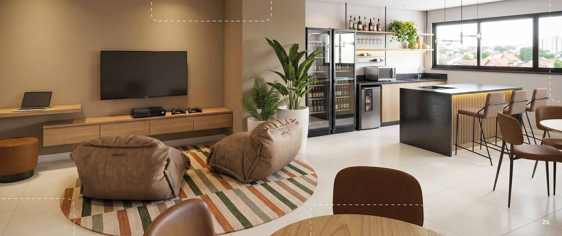 Espaço gourmet e coworking