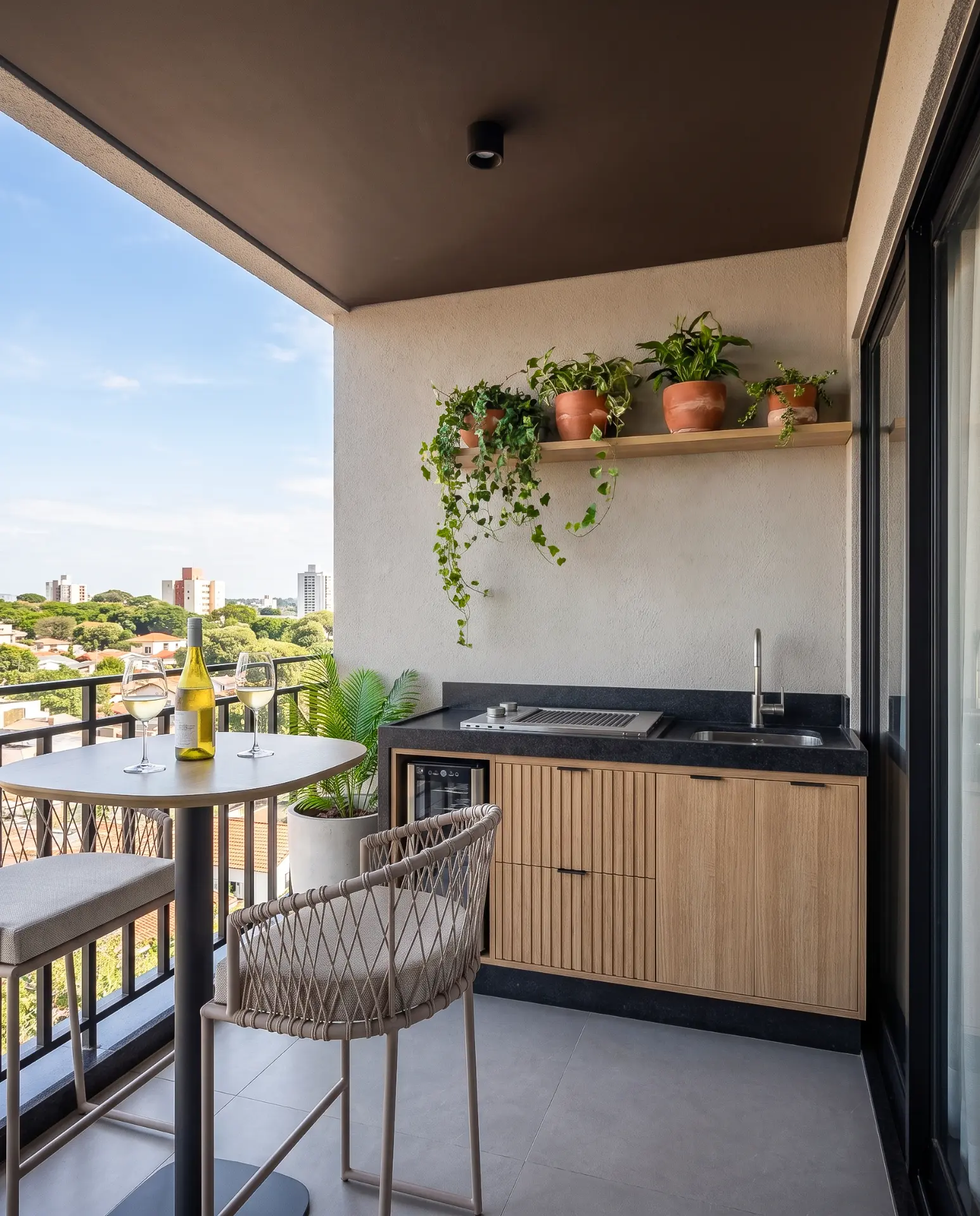 Varanda gourmet do apartamento tipo
